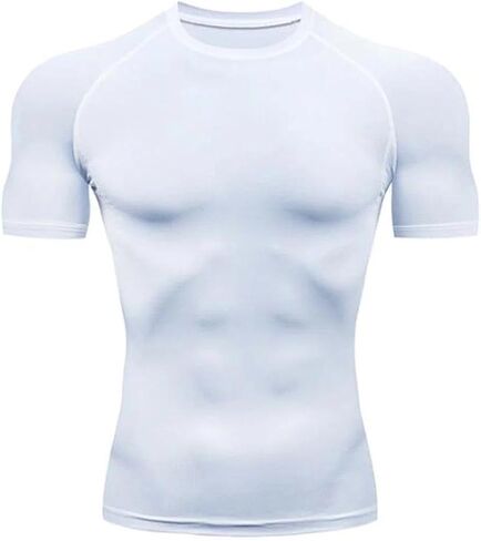 2 Pack Men's Shaping Fitness T-Shirt - Breathable, Comfortable, And Shapely Top For Lifting And Shaping Your Buttocks, Suitable For Gym Workouts in Saudi Arabia