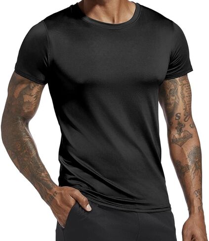2 Pack Men's Shaping Fitness T-Shirt - Breathable, Comfortable, And Shapely Top For Lifting And Shaping Your Buttocks, Suitable For Gym Workouts in Saudi Arabia