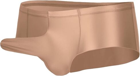 AUBIG سراويل داخلية قصيرة معدنية لامعة للرجال سراويل داخلية لامعة زيتية شفافة سراويل داخلية منخفضة الخصر in Kuwait