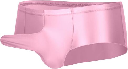 AUBIG سراويل داخلية قصيرة معدنية لامعة للرجال سراويل داخلية لامعة زيتية شفافة سراويل داخلية منخفضة الخصر in Kuwait
