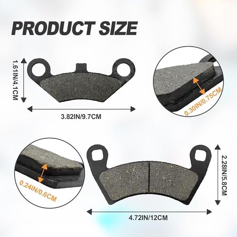 Front & Rear Brake Pad Set for Polaris RZR 800/570 (2008-2015) - Fits RZR 800 (2008-2014), RZR S 800/800S (2009-2014), RZR 570 (2012-2015) - Replaces FA456, FA159 in Saudi Arabia