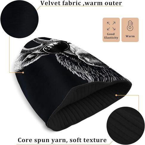 Moose Sunglasses Funny Beanie for Men Women Fashion Unisex Winter Hat Reversible Skull Knit Cap Multi-Colored in Saudi Arabia