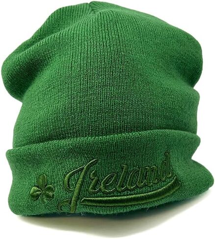 SUPER GREEN Ireland Beanie with Shamrock Green Knit Hat, One Size in Saudi Arabia