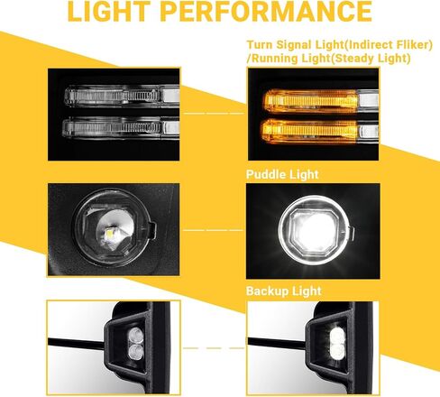 Towing Mirror for 2020-2025 Chevy Silverado/GMC Sierra 2500HD 3500HD Driver Side and passenger Side Replacement Mirrors, Manual Folding & Telescoping, No Camera, Black in Kuwait