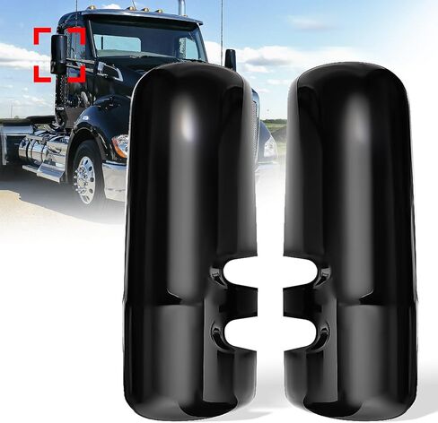 Black Door Mirror Covers for Kenworth T680 T880 W990 2013-2020, Side Rear View Mirrors Cover Fit for Kenworth Semi Trucks Accessories Driver Left& Passenger Right Side (A Pair) in Kuwait