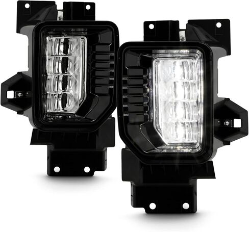 AKKON - Fits 2020-2023 GMC Sierra 2500HD 3500HD Pickup LED Bumper Chrome Fog Lights Pair w/Wiring Harness Power Switch in Saudi Arabia