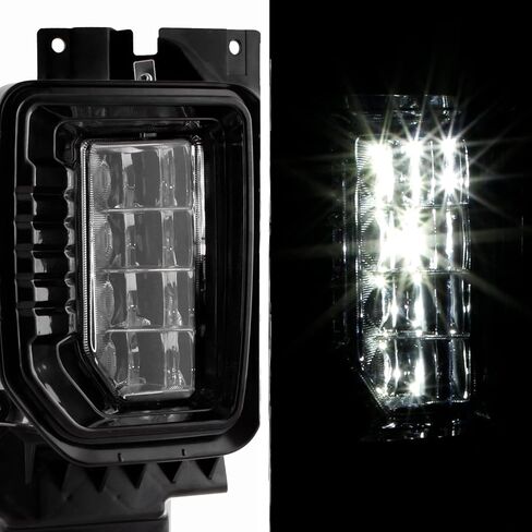 AKKON - Fits 2020-2023 GMC Sierra 2500HD 3500HD Pickup LED Bumper Chrome Fog Lights Pair w/Wiring Harness Power Switch in Saudi Arabia