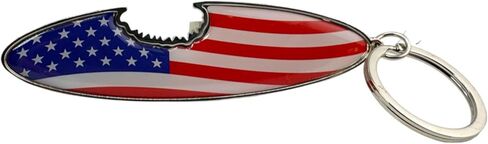 Westmon Works USA Surfboard Keychain 4th of July لوح معدني وطني مع حلقة مفاتيح لدغة القرش in Saudi Arabia
