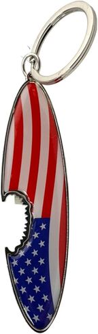 Westmon Works USA Surfboard Keychain 4th of July لوح معدني وطني مع حلقة مفاتيح لدغة القرش in Saudi Arabia