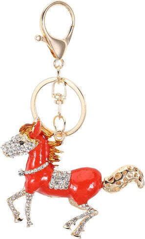 Rhinestone Horse Keychain Chinese Horse Keychains 2026 New Year 2026 Keyring Pendant Bag Charms for Spring Festival in Saudi Arabia