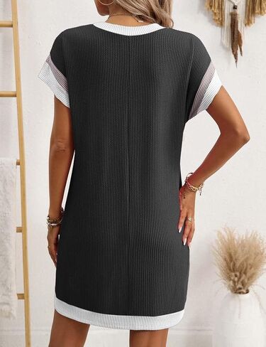 فساتين صيفية للسيدات من Mywinway كاجوال بألوان متعددة وأكمام قصيرة، فساتين صيفية صغيرة، ملابس لقضاء العطلات على الشاطئ in Kuwait