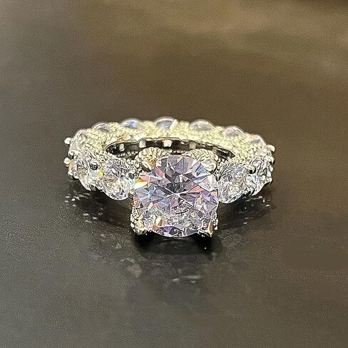 Luxury Round Cubic Zirconia Rings for Women Bridal Wedding Band in Saudi Arabia