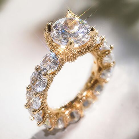 Luxury Round Cubic Zirconia Rings for Women Bridal Wedding Band in Saudi Arabia