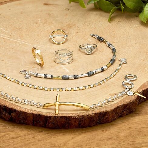 خاتم Silpada "Pure Karma" من الفضة الإسترليني مع طلاء الذهب الأصفر عيار 18 قيراط، مقاس 7، مقاس 7 in Saudi Arabia