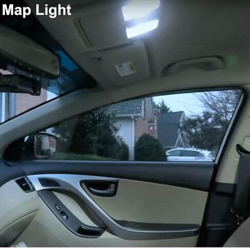 White Interior LED Bulbs Map Dome Kit Replacement for Hyundai Elantra 2015 2016 2017 2018 2019 2020 2021 6000K Bright White Trunk Lights, License Plate Lights Package + Free Install Tool in Saudi Arabia
