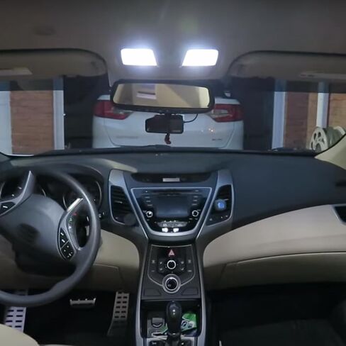 White Interior LED Bulbs Map Dome Kit Replacement for Hyundai Elantra 2015 2016 2017 2018 2019 2020 2021 6000K Bright White Trunk Lights, License Plate Lights Package + Free Install Tool in Saudi Arabia