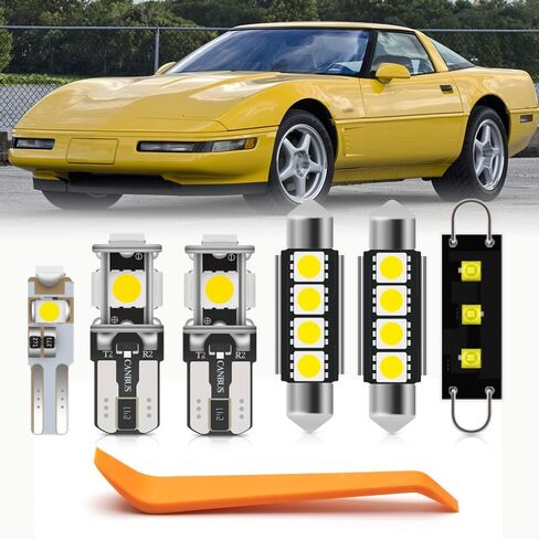 17pcs C4 Interior LED Light Bulbs Kit for Chevy Corvette C4 1984 1985 1986 1987 1988 1989 1990 1991 1992 1993 1994 1995 1996 Super Bright 6000K White Interior Light Bulbs + Install Tool in Saudi Arabia