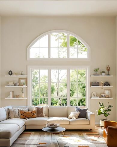 AMADA HOMEFURNISHING 23.6" L Floating Shelves, Wall Shelves Set of 3 for Bathroom/Living Room/Bedroom/Kitchen, White Floating Shelves for Wall Decor with Invisible Brackets - AMFS44W in Kuwait