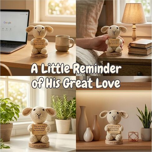 Christian Gifts for Women Men | 30 Bible Verses Signs for Every Mood - Positive Crochet Lamb for Daily Encouragement, Emotional Support | Religious Catholic Gift Idea for Easter | Sheep Crochet Animal in Kuwait