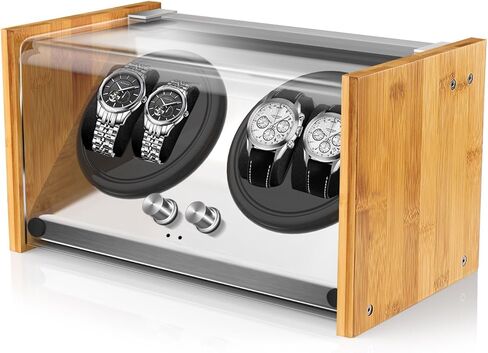 Bamboo Watch Winder Double for Automatic Watches by Watch Winder Smith in Kuwait