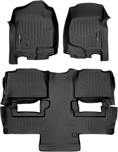 MAXLINER Floor Mats 3 Rows and Cargo Liner Behind 2nd Row Set Black for 2009-2014 Tahoe / 2011-2014 Yukon in Saudi Arabia