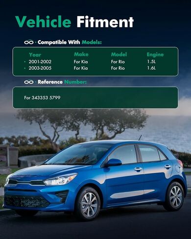 دعامات تعليق ممتصة للصدمات من SCITOO تعمل بالغاز مناسبة للخلف 2002-2003 لسيارة Kia Rio (عبوة من قطعتين) in Saudi Arabia