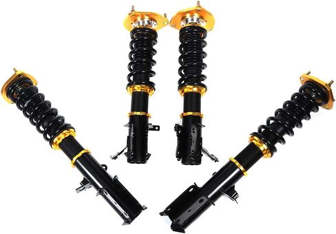 Adjustable Height Coilovers Struts Front And Rear Fit for 1988-1999 for Toyota Corolla Coil Spring Over Shock (Set of 4) - Golden in Saudi Arabia