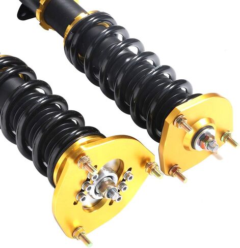Adjustable Height Coilovers Struts Front And Rear Fit for 1988-1999 for Toyota Corolla Coil Spring Over Shock (Set of 4) - Golden in Saudi Arabia
