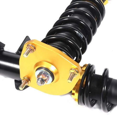 Adjustable Height Coilovers Struts Front And Rear Fit for 1988-1999 for Toyota Corolla Coil Spring Over Shock (Set of 4) - Golden in Saudi Arabia