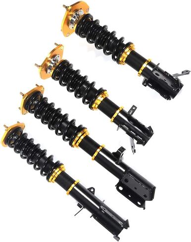 Adjustable Height Coilovers Struts Front And Rear Fit for 1988-1999 for Toyota Corolla Coil Spring Over Shock (Set of 4) - Golden in Saudi Arabia