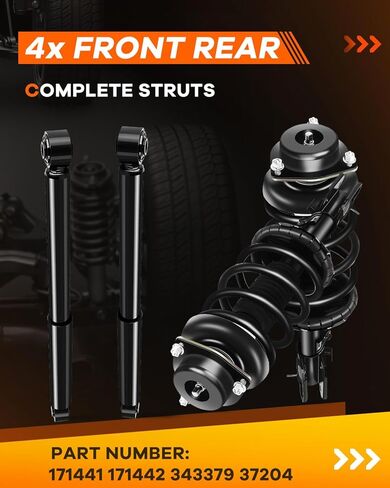 OCPTY Front Complete Struts Spring Assembly + Rear shock absorbers Fits 2000 2002-2004 for Nissan Pathfinder Quick Struts 171441 171442 343379 37204 - Set of 4 in Saudi Arabia