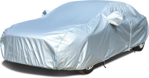 Tecoom Car Cover Waterproof All Weather, Classic Zipper Door & Lock Design, Soft Cotton Lining Car Covers for Automobiles, Windproof UV Rain Hail Protection Full Car Cover Fit 191-200 Inches Sedan in Kuwait