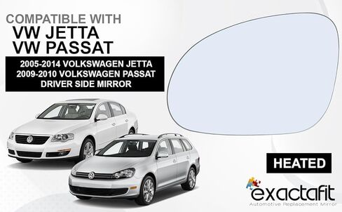 استبدال زجاج المرآة الجانبية للسائق لـ 2005-2014 Volkswagen Jetta، 2009-2010 Volkswagen Passat مرايا الباب الأيسر لوحة خلفية ساخنة مسطحة VW1324106 3C0857521A in Saudi Arabia