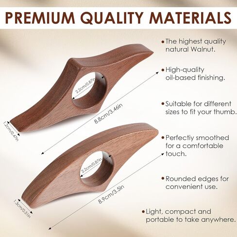 Ouligay 2PCS الخشب الإبهام كتاب صفحة حامل الجوز كتاب صفحة حامل لقراءة الإبهام كتاب حامل كتاب الملحقات لمحبي القراءة هدايا عيد الميلاد لمحبي الكتب، دودة الكتب، الأدبية، المعلمين in Kuwait