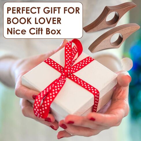 Ouligay 2PCS الخشب الإبهام كتاب صفحة حامل الجوز كتاب صفحة حامل لقراءة الإبهام كتاب حامل كتاب الملحقات لمحبي القراءة هدايا عيد الميلاد لمحبي الكتب، دودة الكتب، الأدبية، المعلمين in Kuwait