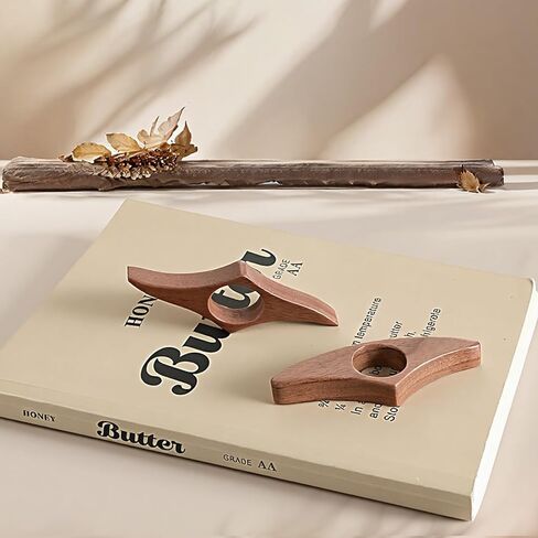 Ouligay 2PCS الخشب الإبهام كتاب صفحة حامل الجوز كتاب صفحة حامل لقراءة الإبهام كتاب حامل كتاب الملحقات لمحبي القراءة هدايا عيد الميلاد لمحبي الكتب، دودة الكتب، الأدبية، المعلمين in Kuwait