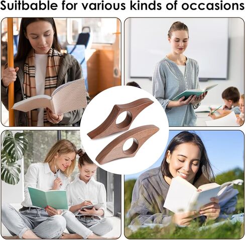 Ouligay 2PCS الخشب الإبهام كتاب صفحة حامل الجوز كتاب صفحة حامل لقراءة الإبهام كتاب حامل كتاب الملحقات لمحبي القراءة هدايا عيد الميلاد لمحبي الكتب، دودة الكتب، الأدبية، المعلمين in Kuwait