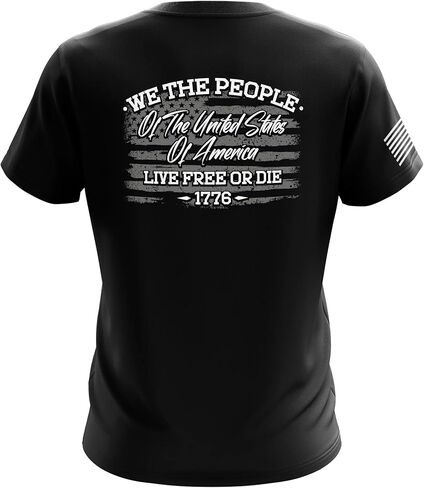 Patriotic American Flag Men’s T-Shirt, Heavyweight Classic Fit Short Sleeve Shirt Men's Tees | We The People V2 - XL in Kuwait