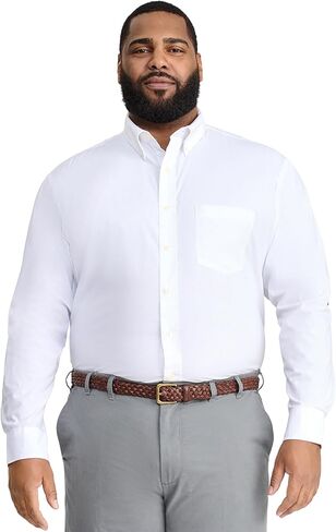 Izod Men's Big and Tall Button Down Long Sleeve Stretch Performance Solid Shirt in Saudi Arabia
