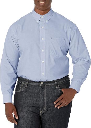 Izod Men's Big and Tall Button Down Long Sleeve Stretch Performance Solid Shirt in Saudi Arabia