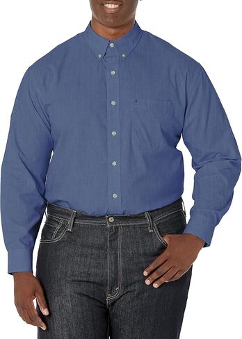 Izod Men's Big and Tall Button Down Long Sleeve Stretch Performance Solid Shirt in Saudi Arabia