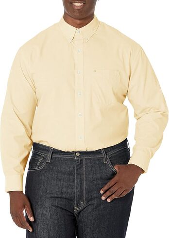 Izod Men's Big and Tall Button Down Long Sleeve Stretch Performance Solid Shirt in Saudi Arabia