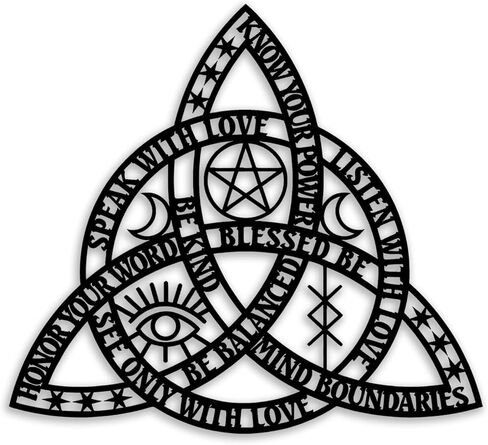 Celtic Rope Knot Metal Wall Decor - Infinity Symbol Triquetra Knot Room Decor Wall Art Home Decor for Living Room, Bedroom, Dining Room, Office (Black) in Kuwait