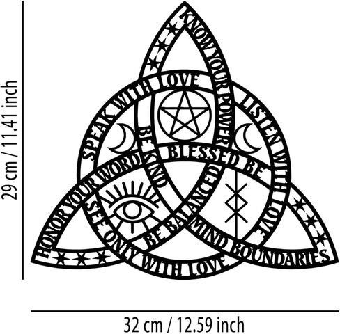 Celtic Rope Knot Metal Wall Decor - Infinity Symbol Triquetra Knot Room Decor Wall Art Home Decor for Living Room, Bedroom, Dining Room, Office (Black) in Kuwait