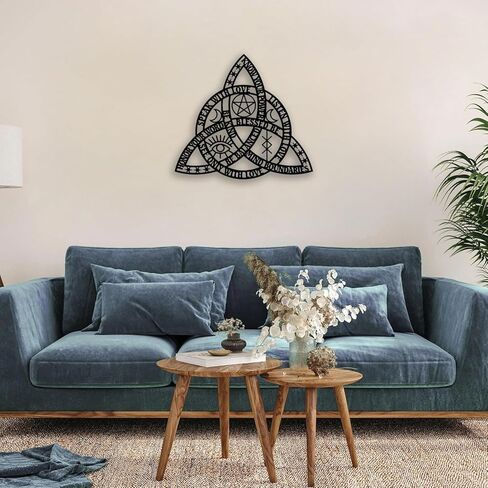 Celtic Rope Knot Metal Wall Decor - Infinity Symbol Triquetra Knot Room Decor Wall Art Home Decor for Living Room, Bedroom, Dining Room, Office (Black) in Kuwait