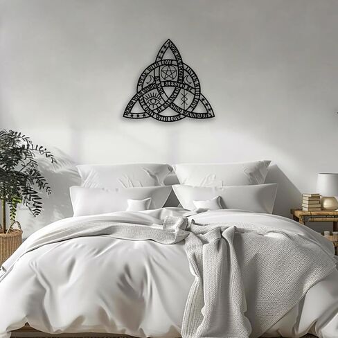 Celtic Rope Knot Metal Wall Decor - Infinity Symbol Triquetra Knot Room Decor Wall Art Home Decor for Living Room, Bedroom, Dining Room, Office (Black) in Kuwait