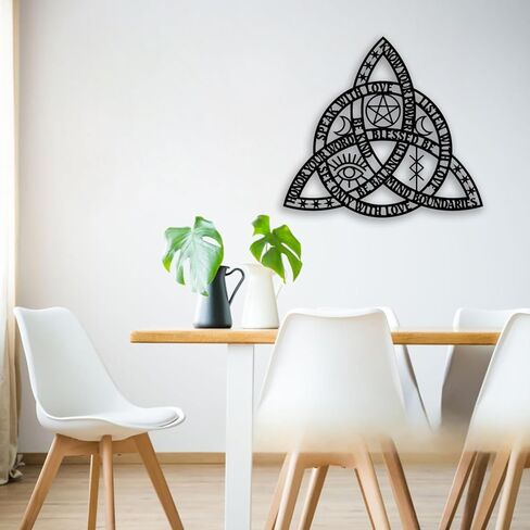 Celtic Rope Knot Metal Wall Decor - Infinity Symbol Triquetra Knot Room Decor Wall Art Home Decor for Living Room, Bedroom, Dining Room, Office (Black) in Kuwait