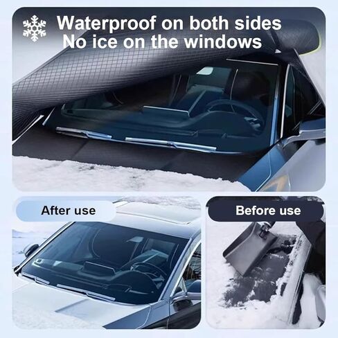Windshield Cover for Ice and Snow for Hyundai Tucson 2022-2025 2026, Ice & Sleet Waterproof Embedded with Magnets Side Mirror Protector in Saudi Arabia