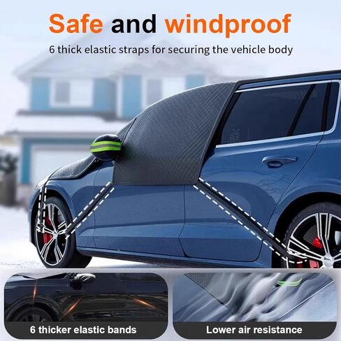 Windshield Cover for Ice and Snow for Hyundai Tucson 2022-2025 2026, Ice & Sleet Waterproof Embedded with Magnets Side Mirror Protector in Saudi Arabia