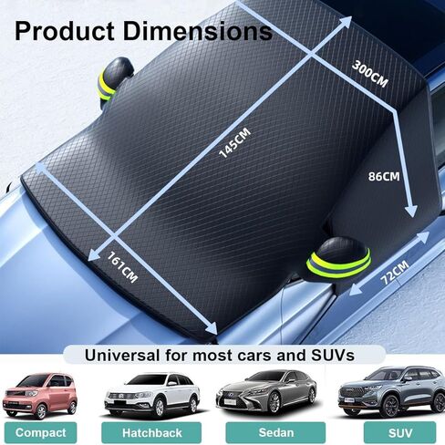 Windshield Cover for Ice and Snow for Hyundai Tucson 2022-2025 2026, Ice & Sleet Waterproof Embedded with Magnets Side Mirror Protector in Saudi Arabia